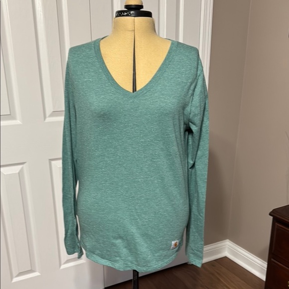 Women's Green V-Neck Top - Picture 1 of 4